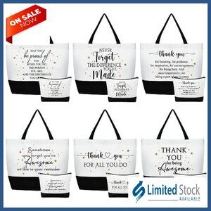 24 Pcs Canvas Tote Bags Set Employee Appreciation Gift Bulk